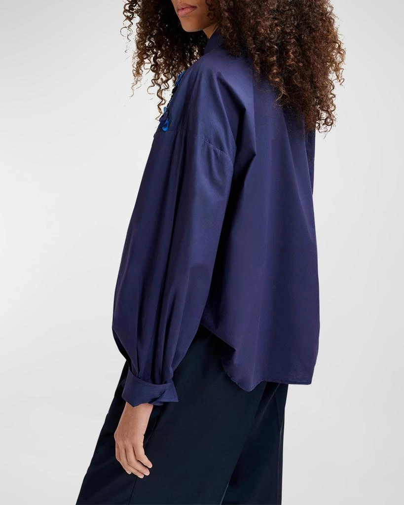 Essentiel Gdog Sequin and Bead Embroidered Cotton Poplin Shirt 5