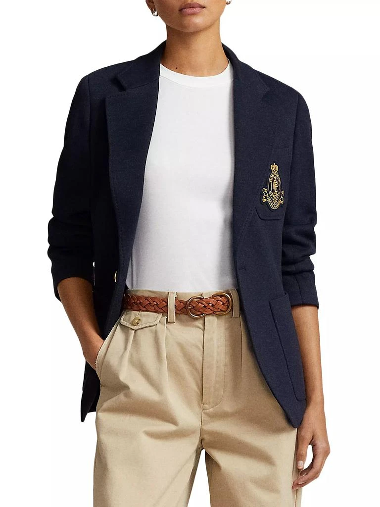 Ralph Lauren Double-Knit One-Button Blazer 9