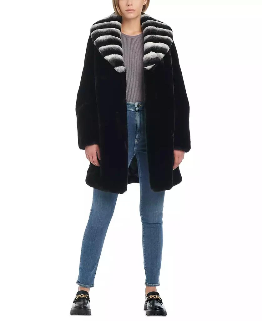 JONES NEW YORK Women's Faux-Fur Shawl-Collar Coat 4