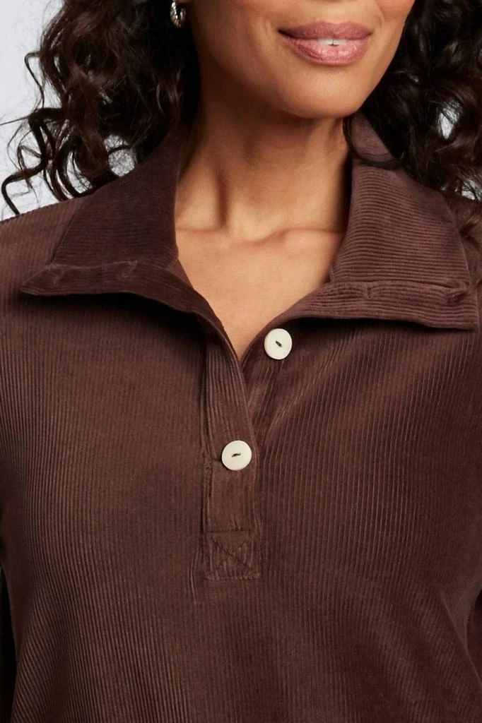 FOXCROFT Foxcroft - Women's Sammy Plush Cord Long Sleeve Popover Sweater 3