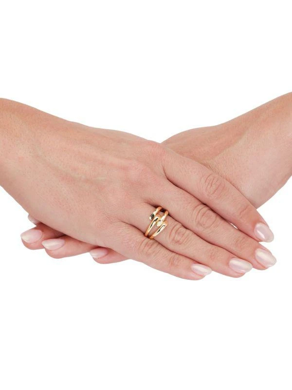 Saks Fifth Avenue 14K Yellow Gold Row Bypass Ring 4