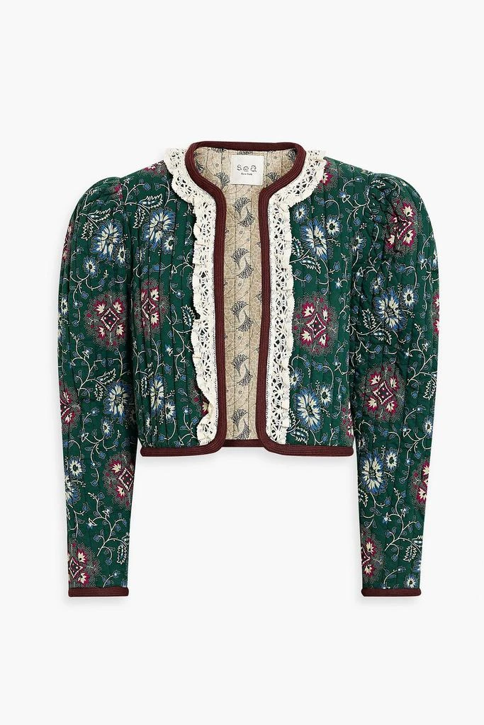 Sea Robina cropped quilted printed cotton jacket 1