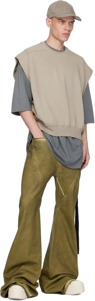 Rick Owens Khaki Porterville Bias Bootcut Jeans 4