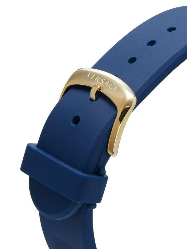 Versace Geo Chrono 43MM Goldtone Stainless Steel & Silicone Strap Chronograph Watch 4