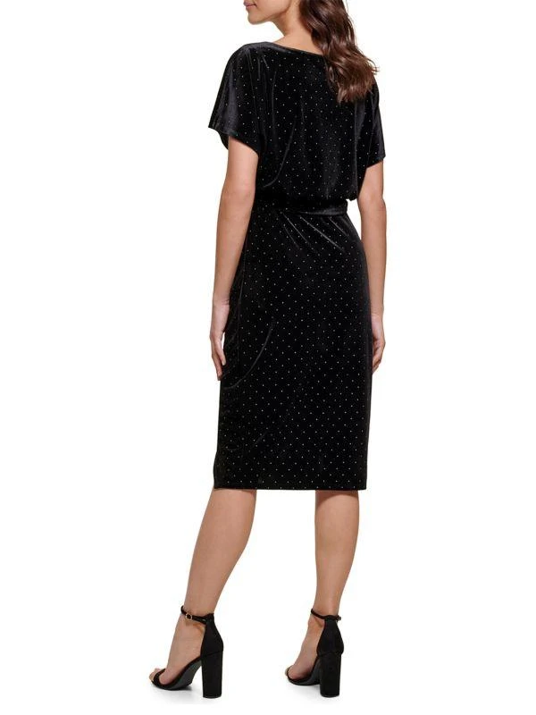 Kensie Studded Velvet Tie-Front Dress 2