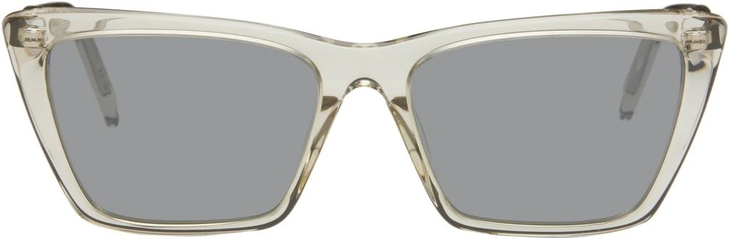 Saint Laurent Women Sunglasses Transparent Beige Silver Cat Eye SL737 MICA THIN Saint Laurent Cat Eye Sunglasses Transparent Beige SL737  main image 2