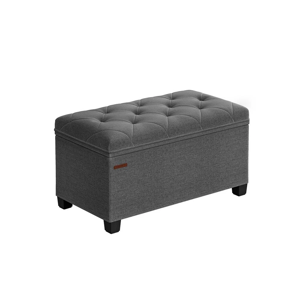 BreeBe Storage Ottoman Bench Dark Gray 1