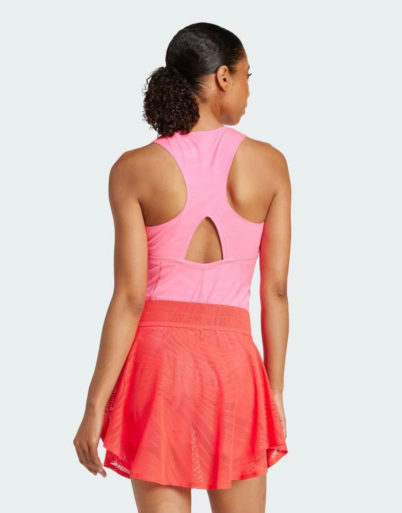 Adidas adidas Tennis pro climacool bodysuit and skirt set in pink and red 3