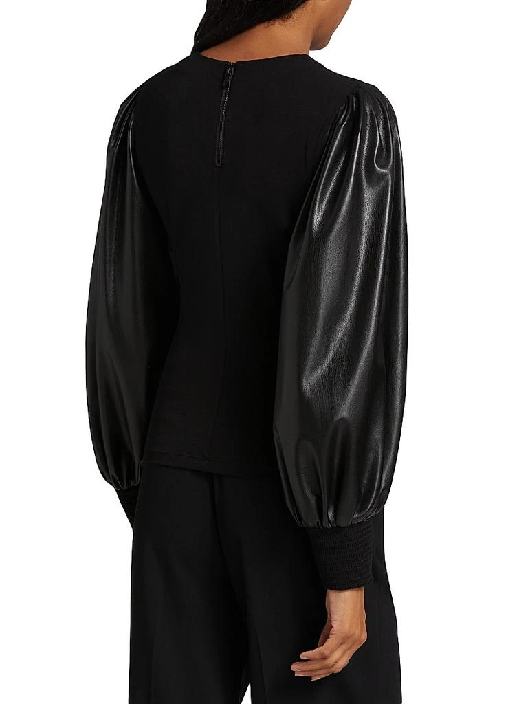Alice + Olivia Latoria Vegan Leather Blouse 5
