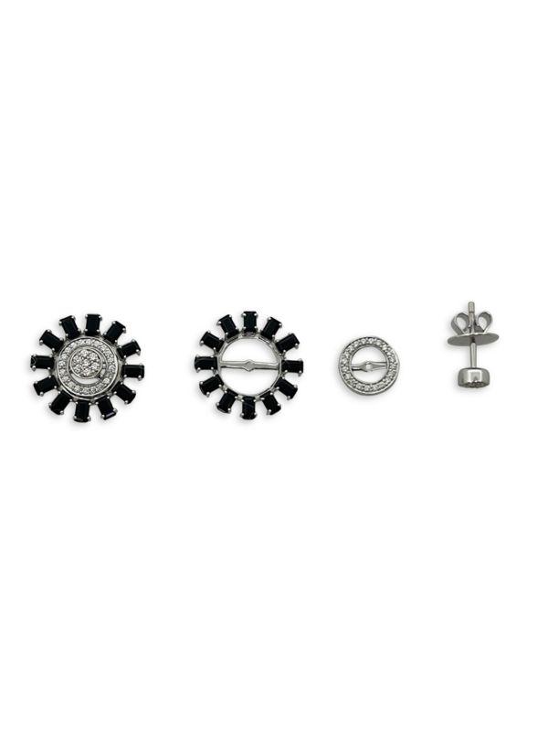 HUEB Bestow 18K White Gold, Black Onyx & Diamond 2-In-1 Stud Earrings