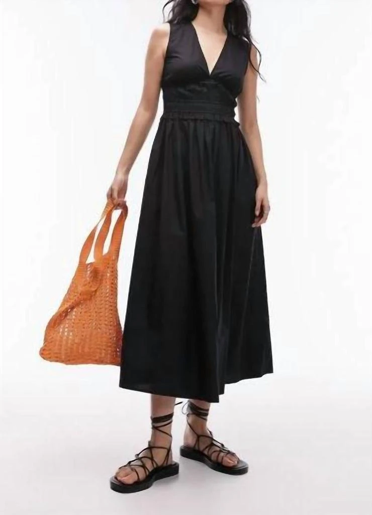 navy blue dress for baby girl Donna Karan Sleeveless Halter Neck Floral A-Line Midi Dress