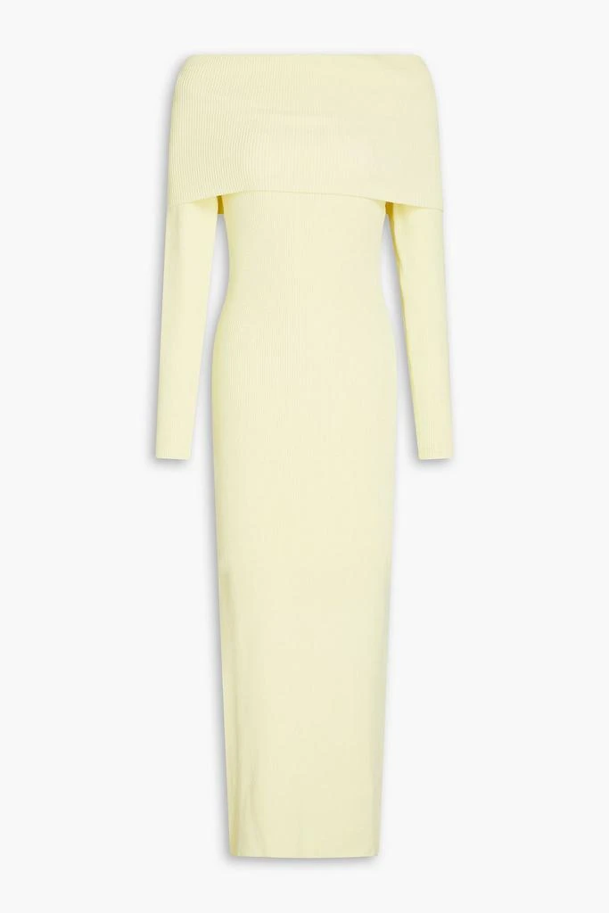 Autumn Cashmere Off-the-shoulder ribbed-knit midi dress 1