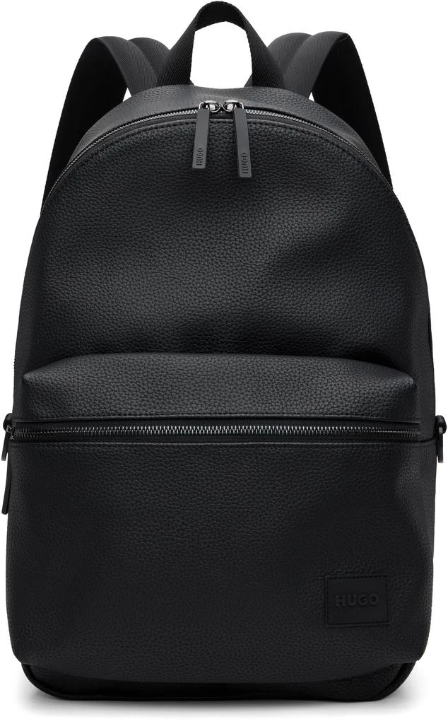 Hugo Boss Black Zipped Faux-Leather Backpack