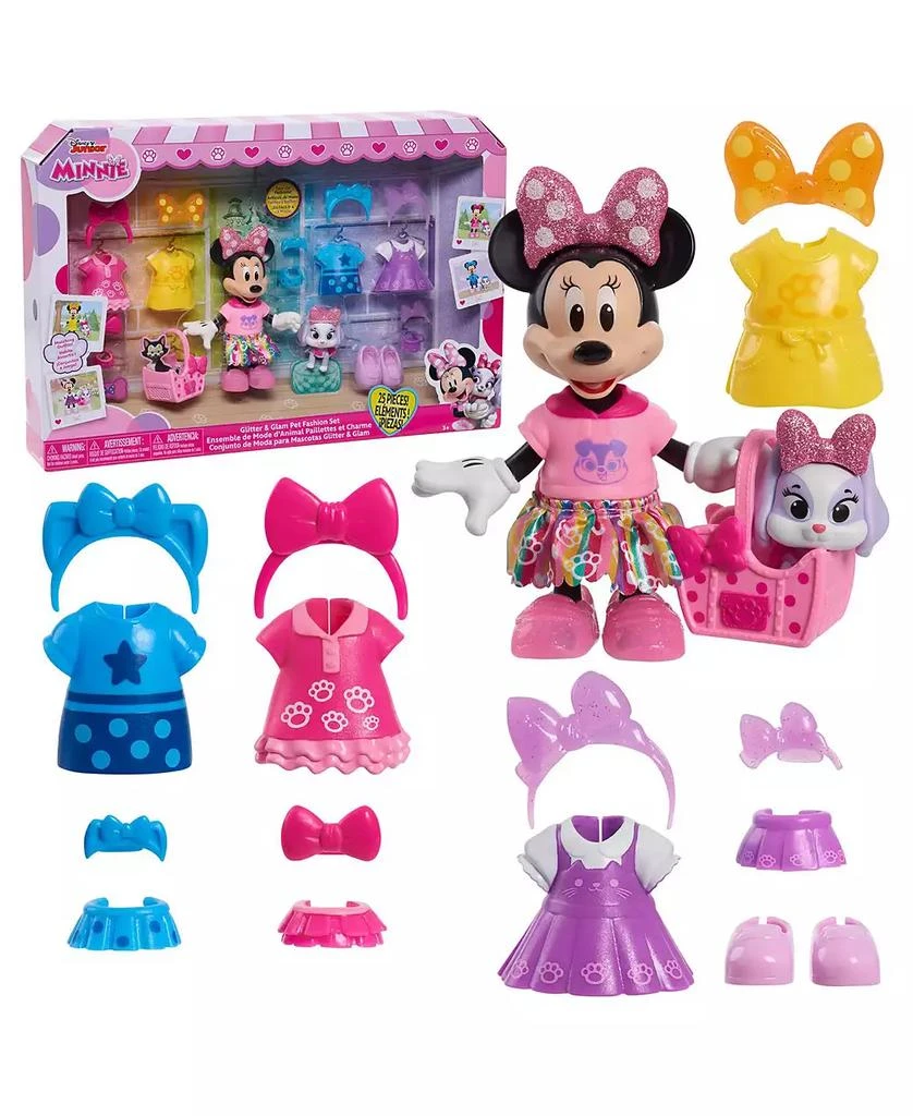 Minnie Mouse Disney Junior Glitter and Glam Pet Fashion Set,  23 Piece Doll and Accessories Set 1