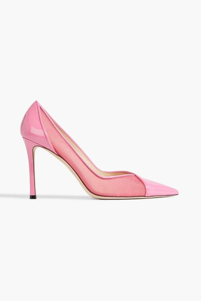 Jimmy Choo Cass 95 mesh and patent-leather pumps 1
