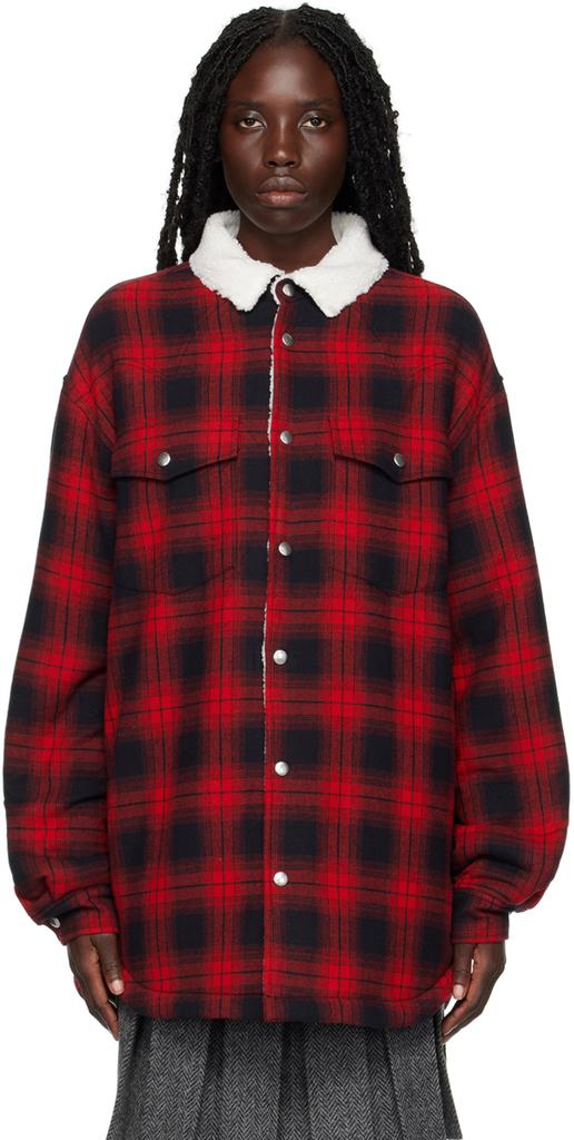 We11done Red Check Jacket