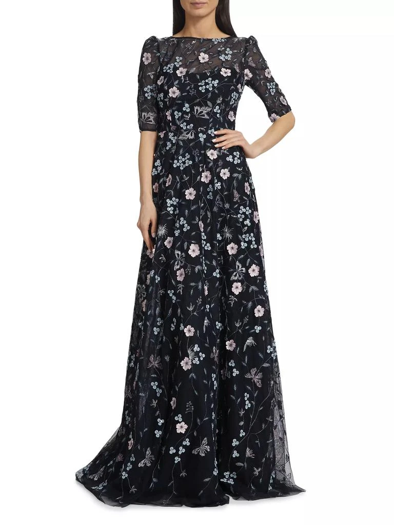 Teri Jon Floral Embroidered Gown 3