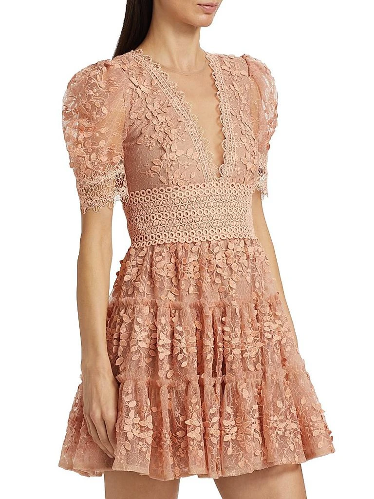 BRONX AND BANCO Megan Floral Appliqué Minidress 4