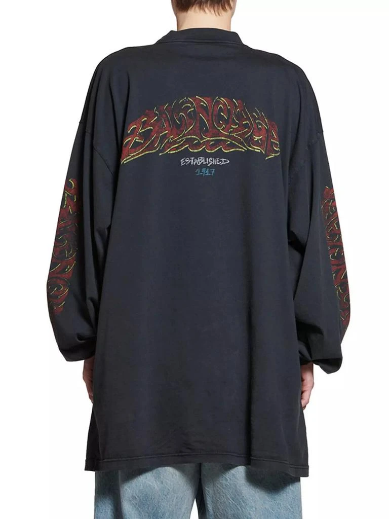 Balenciaga Offshore Long Sleeve Oversized T-Shirt 4