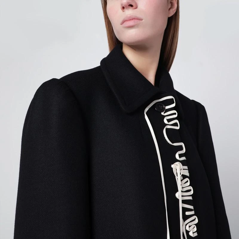 Dries Van Noten Black coat with embroidery detail 4