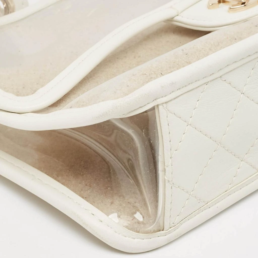 Chanel Chanel White PVC and Leather Sand By The Sea Flap With Pearl Strap Bag  14