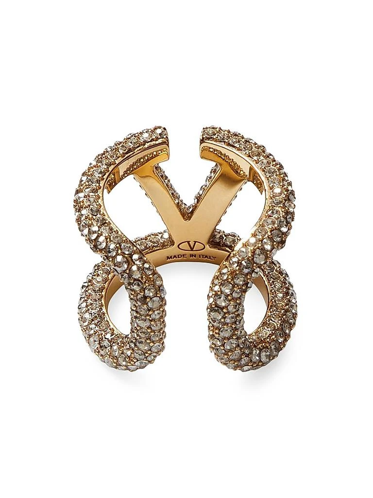 Valentino VLogo Signature Ring in Metal and Swarovski Crystals 4