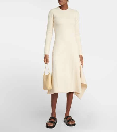 Jil Sander Asymmetric knit wool midi dress 2