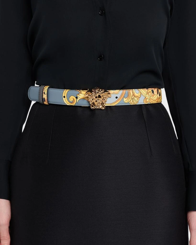 Versace Cheetah Foulard La Medusa Leather Belt 2