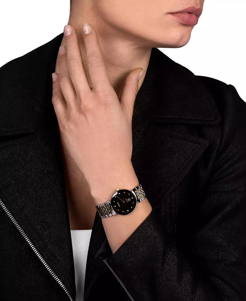 Rado Women's Swiss Florence Classic Diamond (1/20 ct. t.w.) Two-Tone Stainless Steel Bracelet Watch 30mm 5
