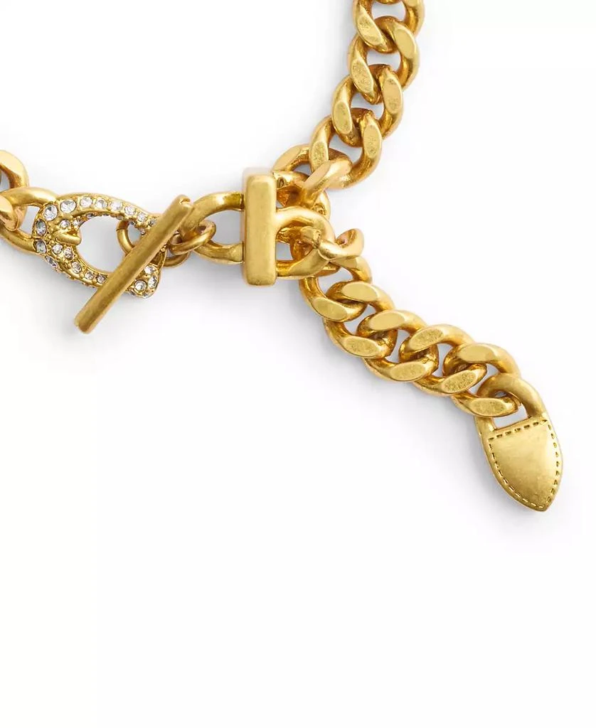 Coach Women's Faux Stone Signature C Buckle Curb Chain Bracelet 3
