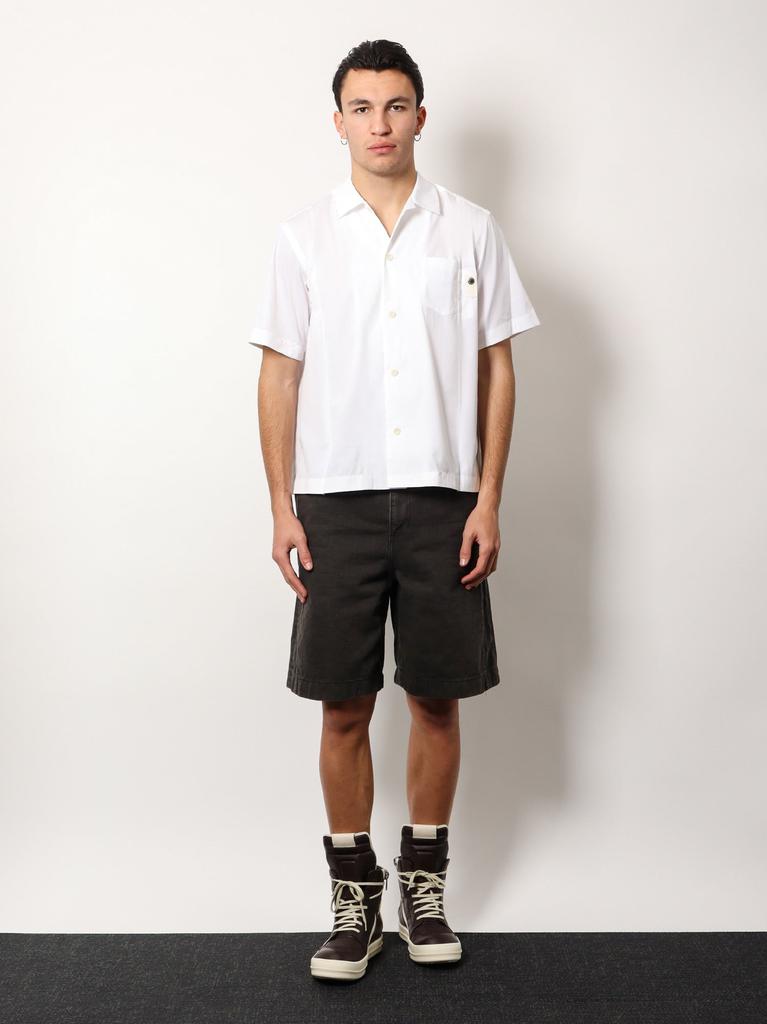 Sacai Black denim bermuda shorts with belt