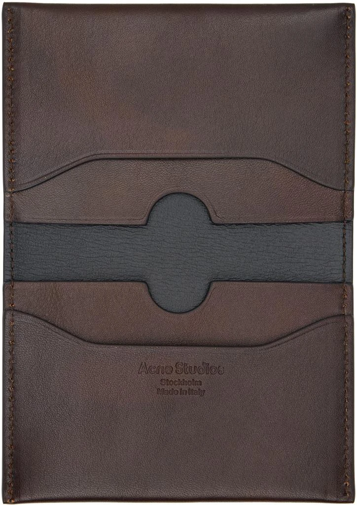 Acne Studios Brown Folded Leather Card Holder 3