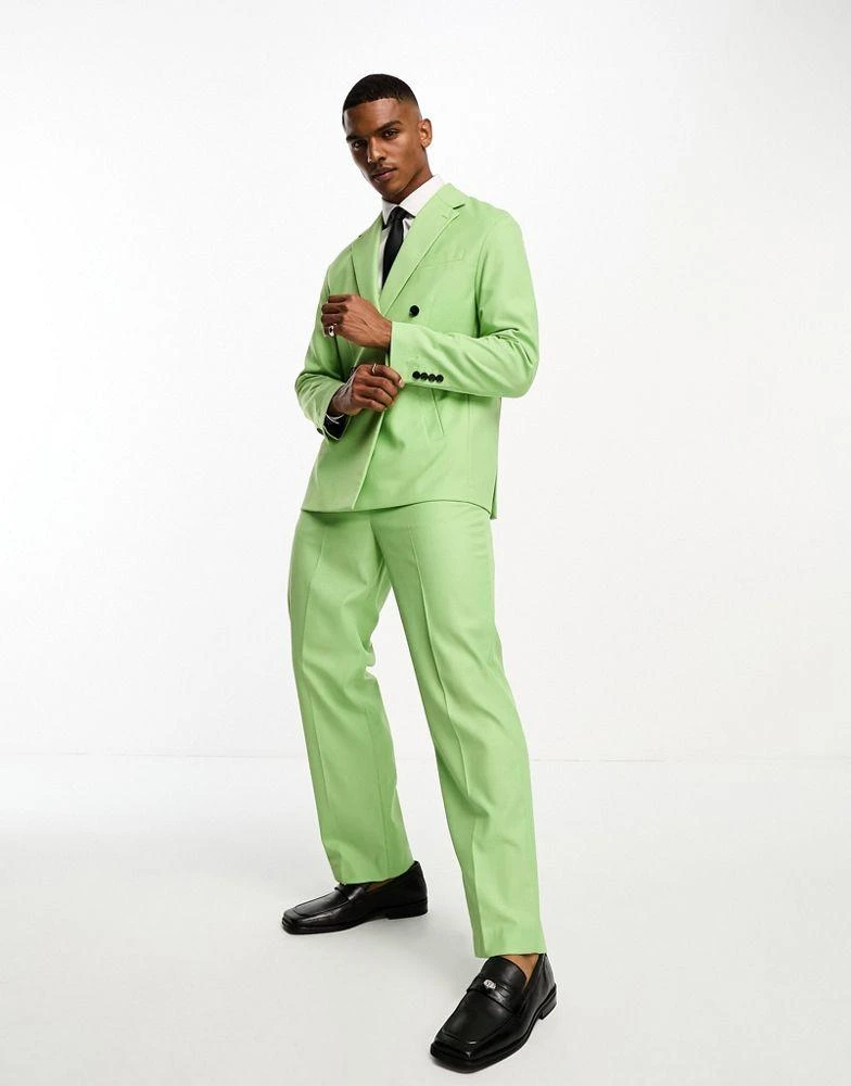 Devils Advocate Devils Advocate green oversized double breasted notch lapel suit jacket 2