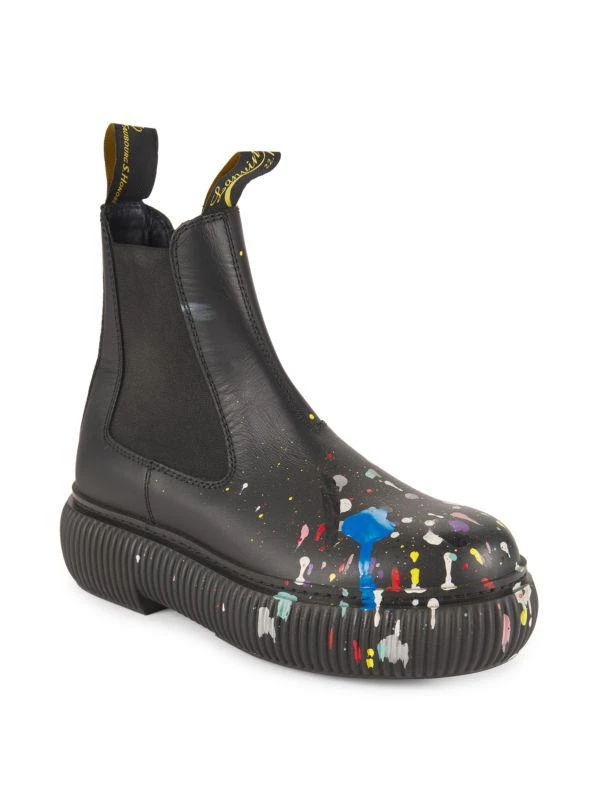 Lanvin Paint Splatter Leather Chelsea Boots 2