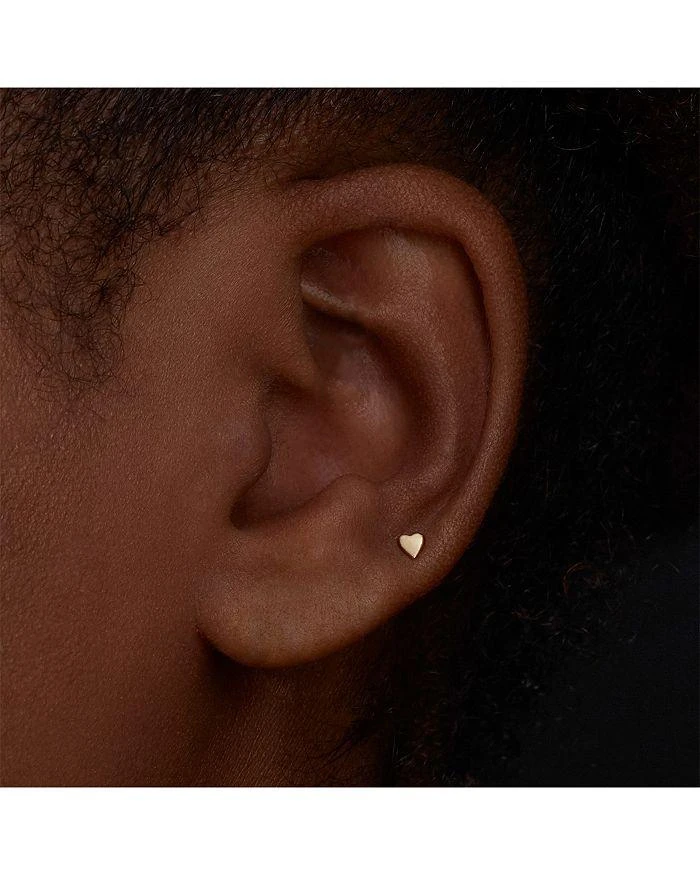 Maria Tash 14K Yellow Gold Polished Heart Single Stud Earring 2