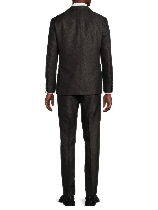 Karl Lagerfeld Paris Textured Solid Modern Fit Double Breasted Tuxedo 2