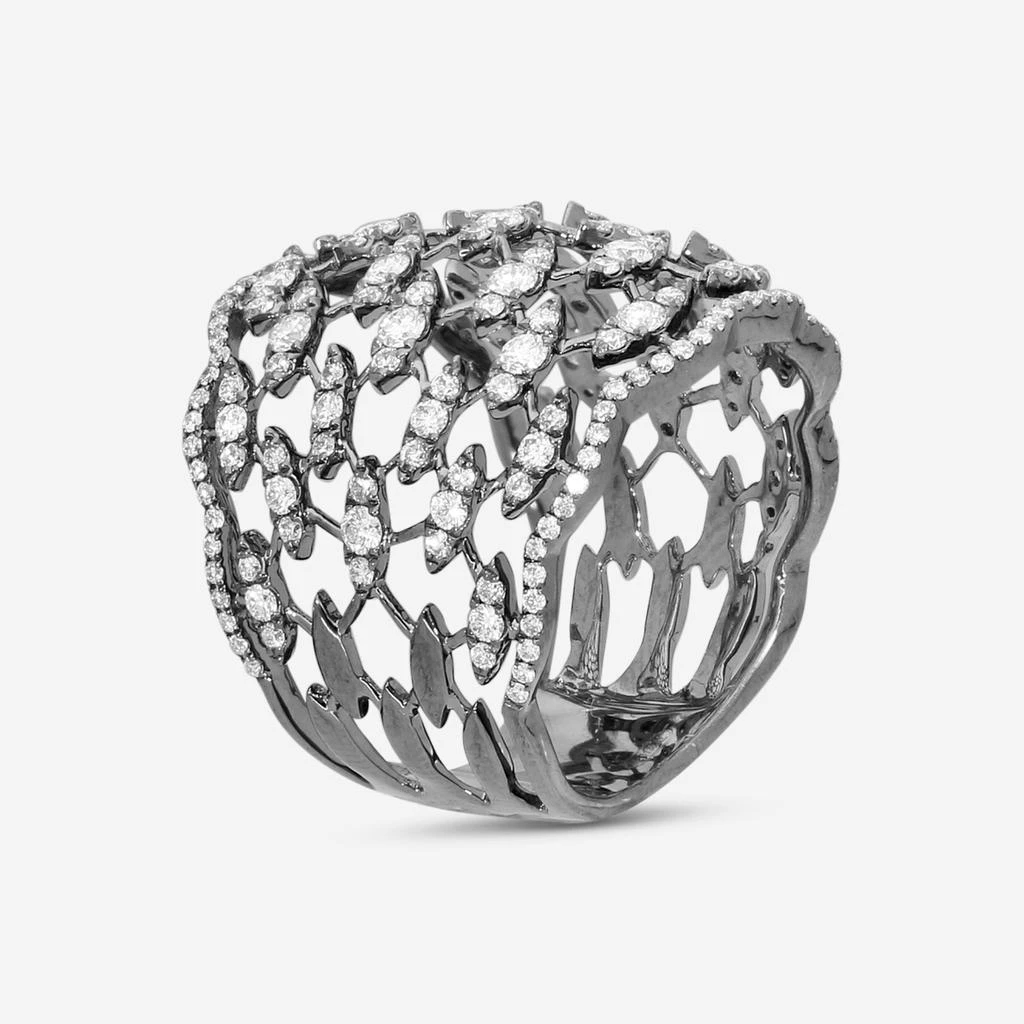 Crivelli Crivelli 18K White Gold Diamond Fascia Bombata Griffata Ring Sz. 6.5 320-R93593-copy 2