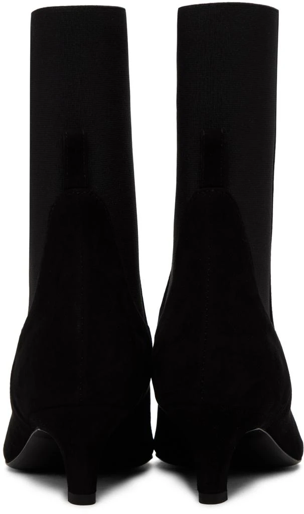 Totême Black 'The Mid' Heel Suede Boots 2