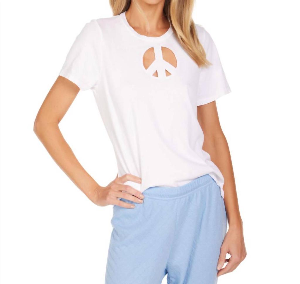 Michael Lauren Michael Lauren - HALL SHORT SLEEVE TEE WITH PEACE CUTOUT