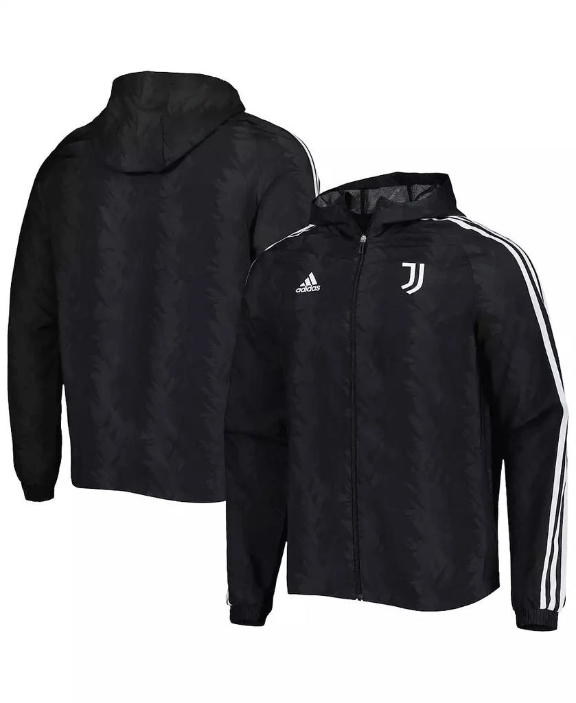 Adidas Men's Charcoal Juventus DNA Raglan Full-Zip Hoodie Windbreaker Jacket 1