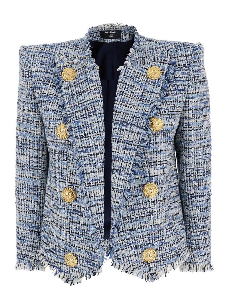 【関税＆送料込み】Balmain 5-Button Textured Tweed Jacket Balmain 5-BUTTON TEXTURED TWEED JACKET - Jackets - Compare