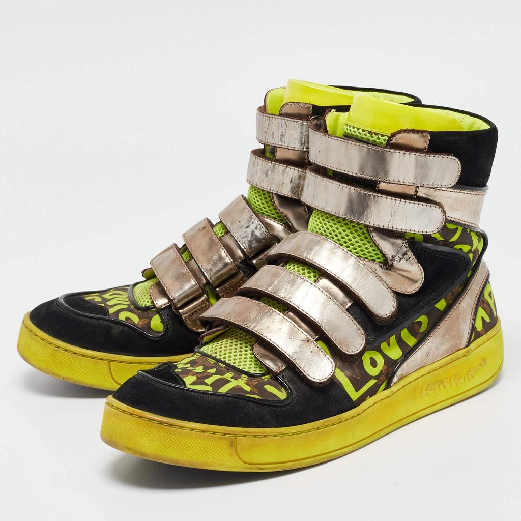 Louis Vuitton Louis Vuitton Multicolor Suede and Leather Graffiti Metallic-Trim Sneakers Size 42.5 2