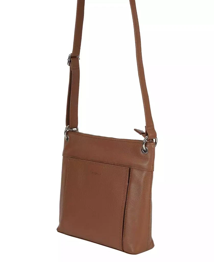 Mancini Leather Goods Pebble Trish Leather Crossbody Handbag with Organizer 5