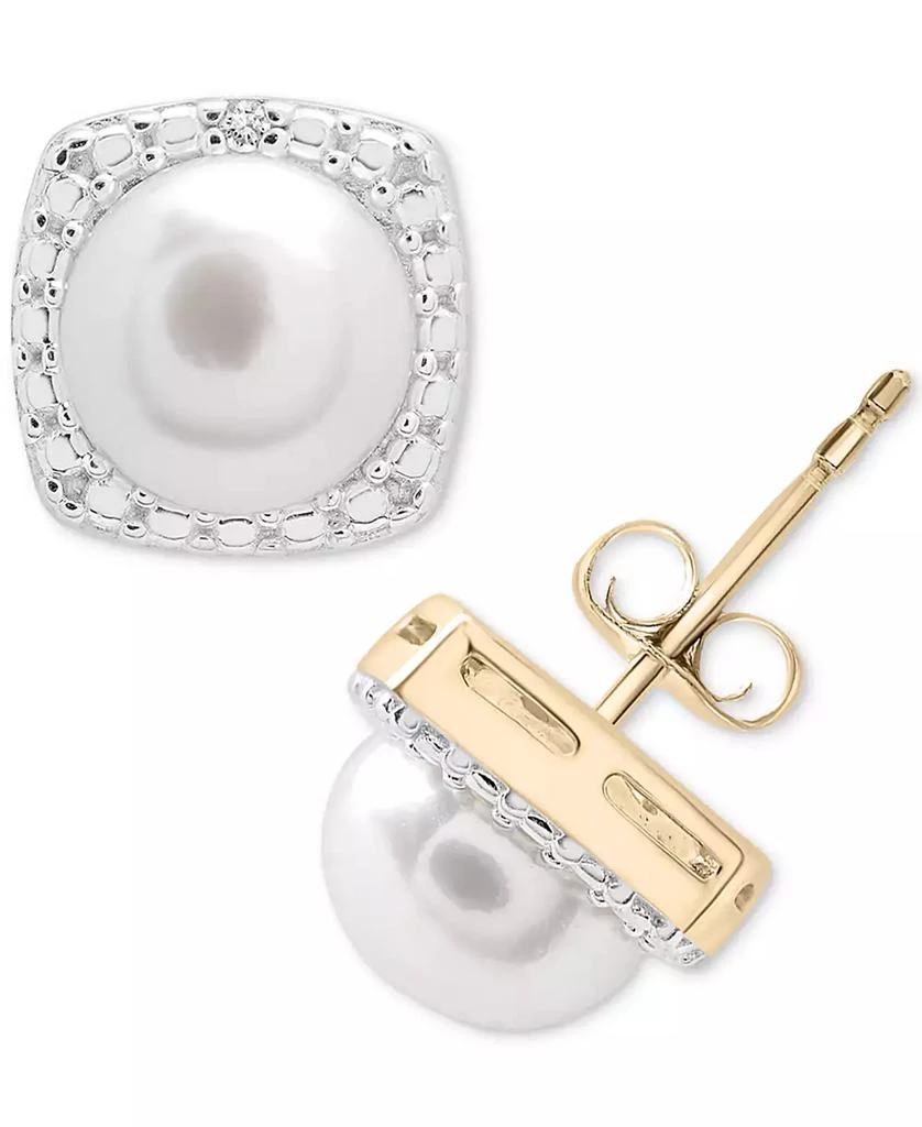 Macy's 3-Pc. Set Cultured Freshwater Pearl (6-7mm) & Diamond Accent Pendant Necklace, Earrings, and Ring in 14k Gold-Plated Sterling Silver 6