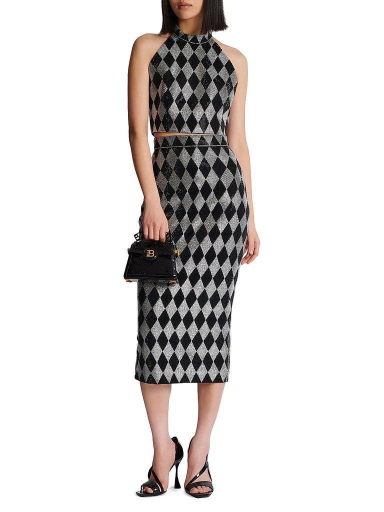 Balmain Embellished Halter Crop Top 2