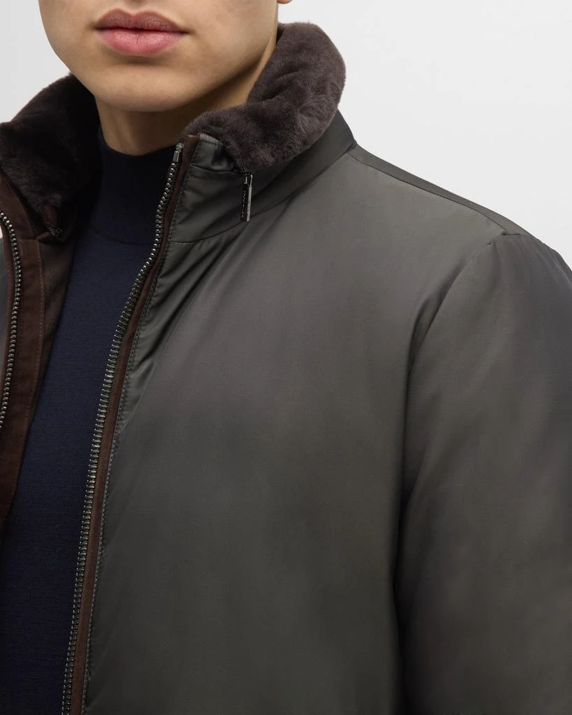 MooRER Men's Bomber Jacket with Shearling Collar 6