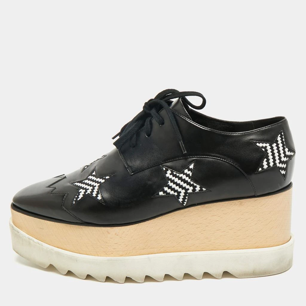 Stella McCartney Black Faux Leather Elyse Star Platform Derby