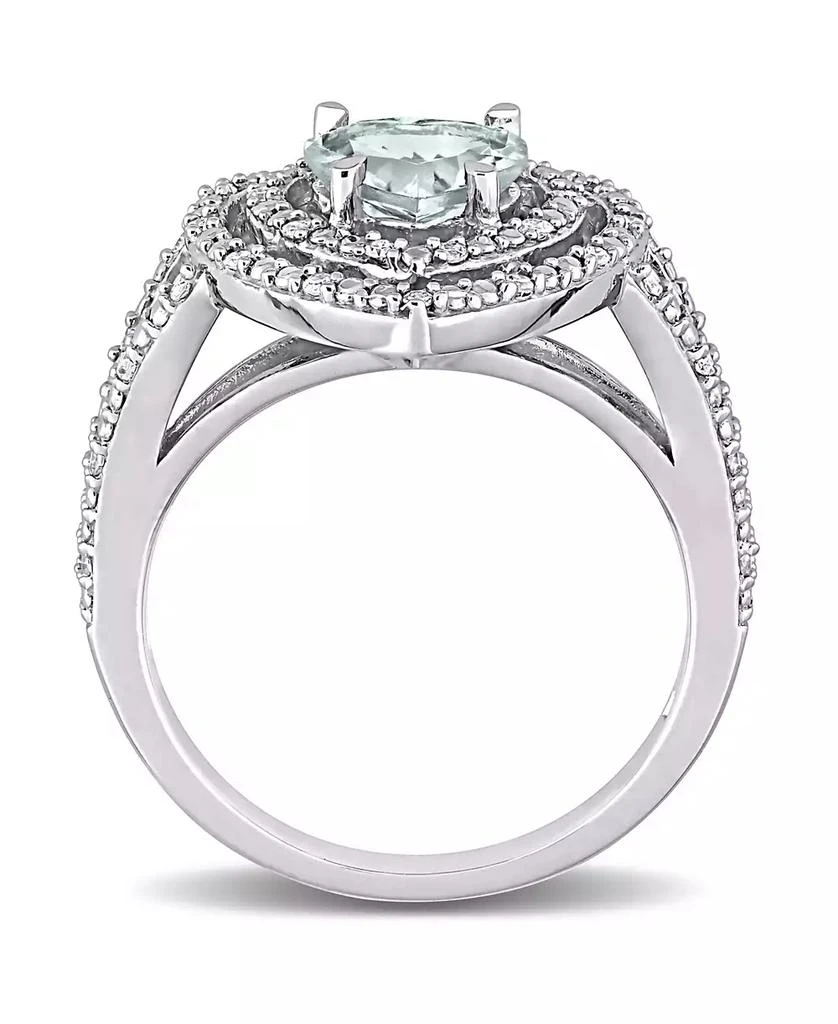 Macy's Aquamarine (1 1/2 ct. t.w.) and Diamond (1/5 ct. t.w.) Halo Heart Ring in 10k White Gold 3