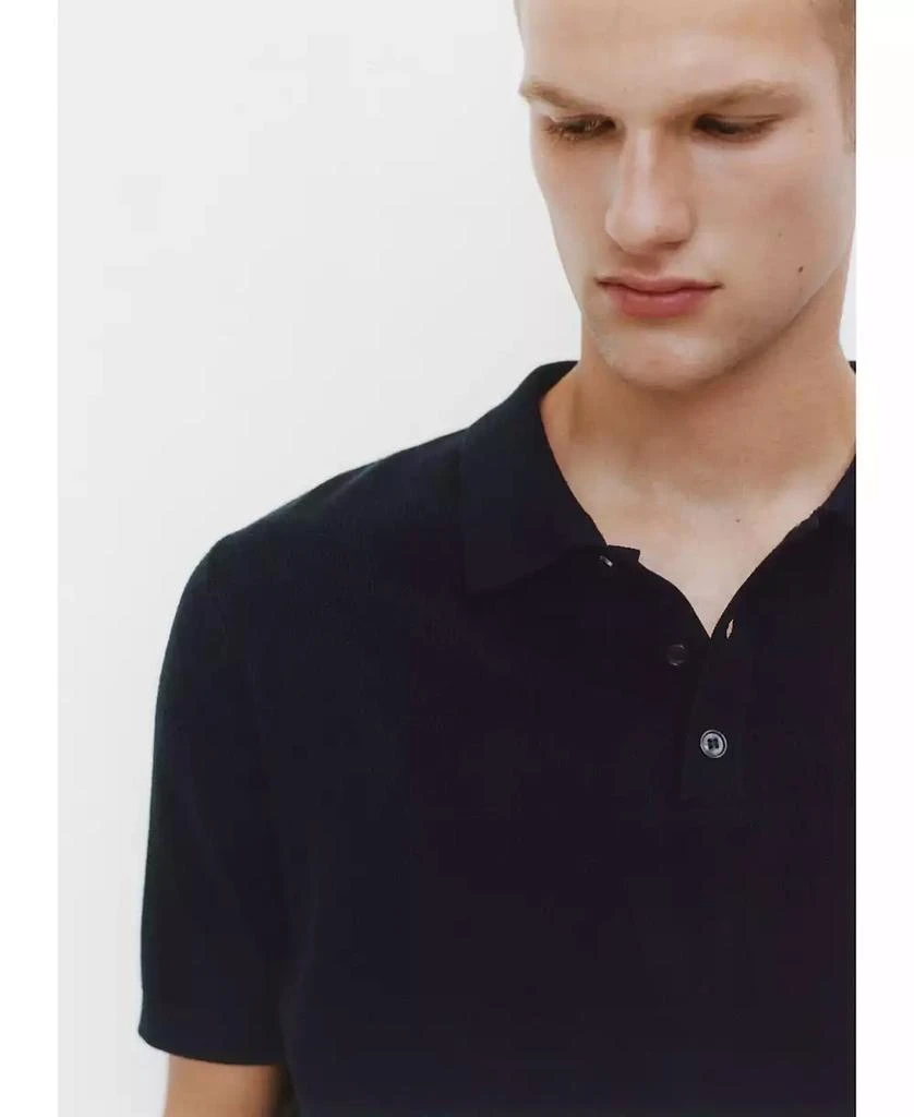 Mango Men's Structured Fine-Knit Polo Shirt 8