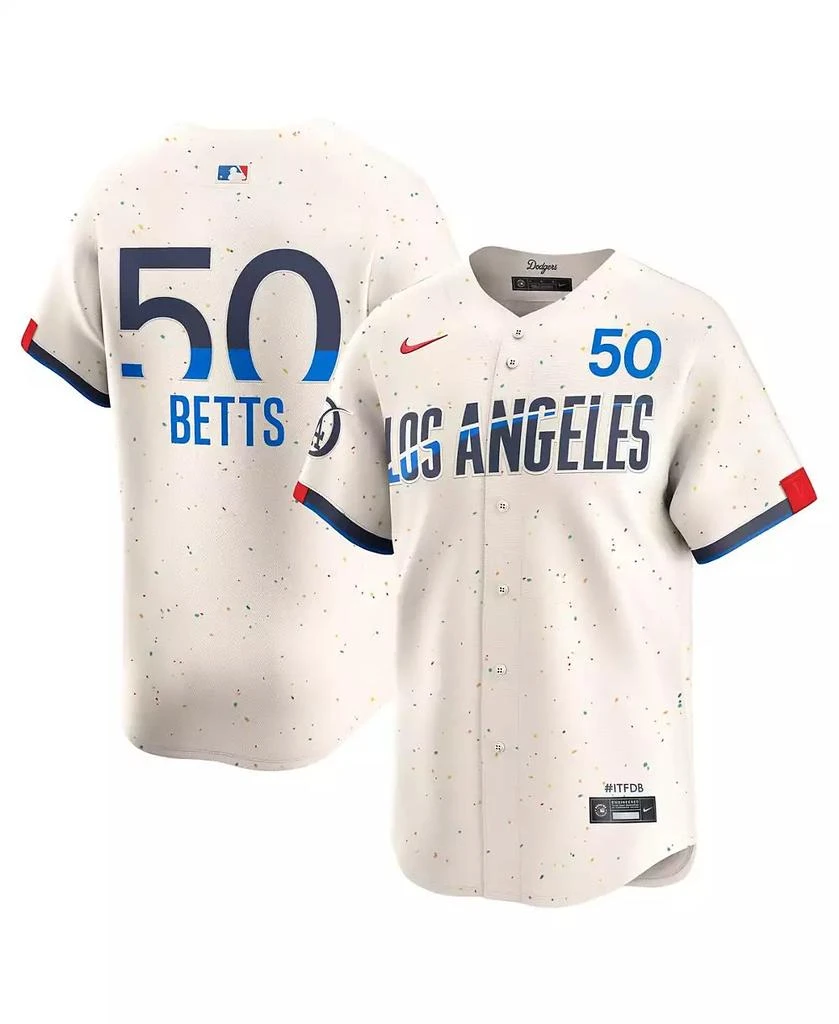 NIKE Men's Mookie Betts Cream Los Angeles Dodgers City Connect Limited Player Jersey 1